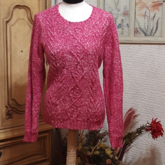 St. John's Bay Sweaters - Women's ST JOHNS BAY Knit Sweater Pink long sleeve Med b76 Sz med